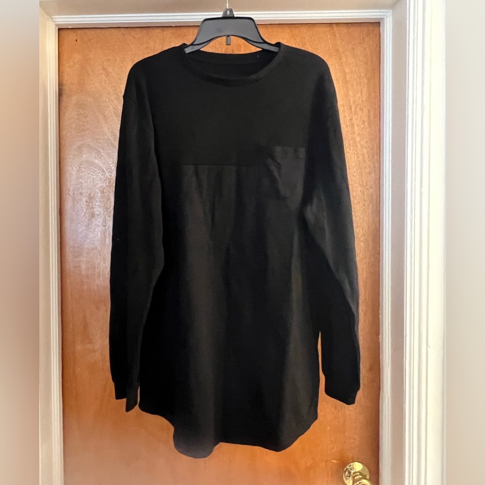 CSG Men’s Black Thermal Crew Neck Long Sleeve Sweater
